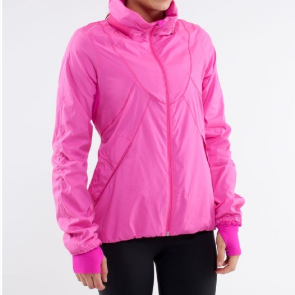 Lululemon Run Hustle Jacket White Paris Pink Microstripe 4 W4624S Barbie core - Picture 1 of 14